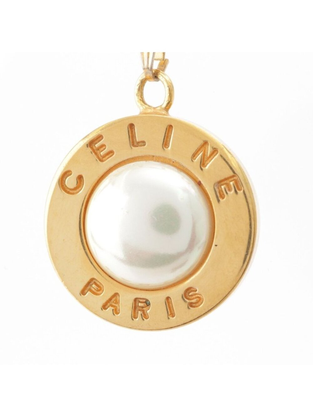 Celine Faux Pearl Necklace Gold - Picture 4 of 7